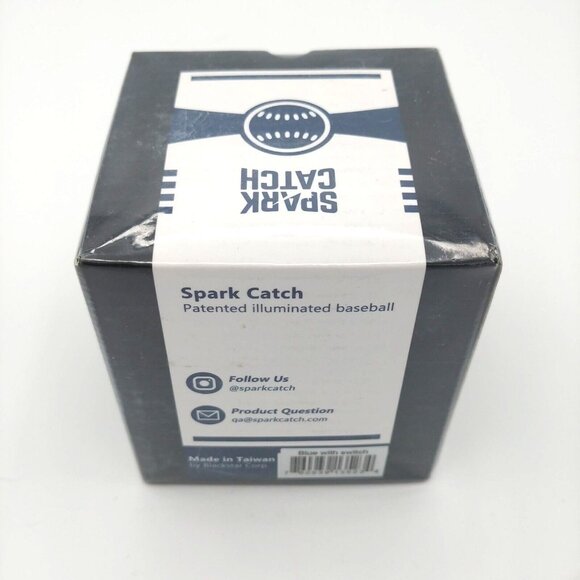 NEW SPARK CATCH Light Up Baseball Glow in The Dark with Genuine Leather Ice Blue - Picture 3 of 3